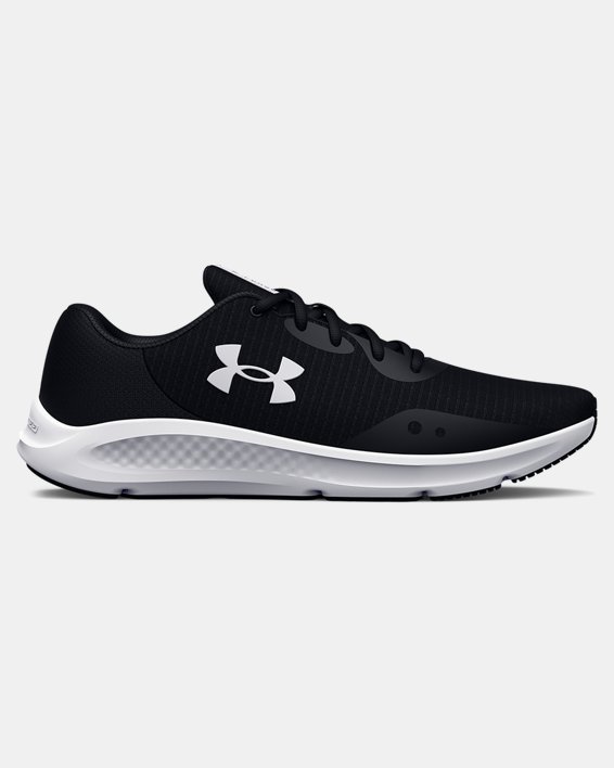 Men's UA Charged Pursuit 3 Tech Running Shoes, Black, pdpMainDesktop image number 0